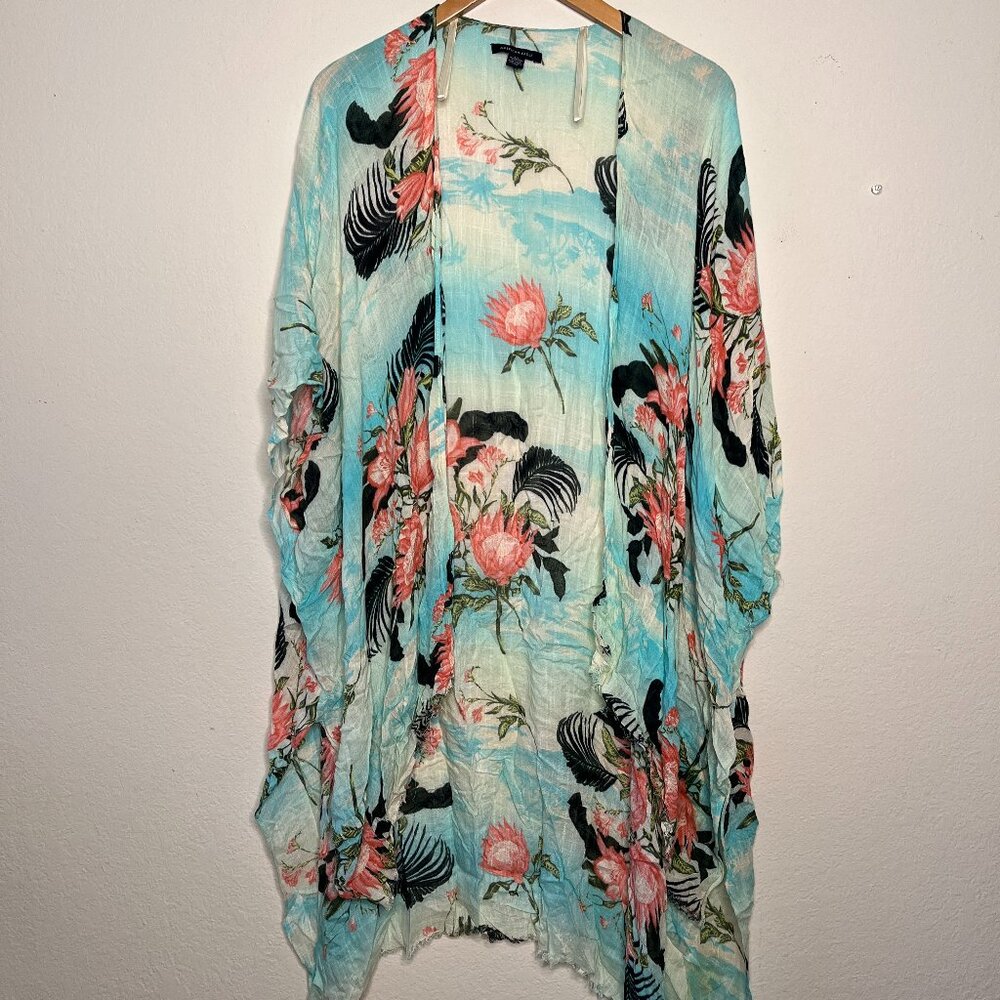 American Eagle Blue Floral Kimono Size o/s